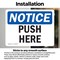 Signmission Push Here, 7 in W x Rectangle, Vinyl Decal OS-2PACK-NS-D-57-L-17925 - alternate 3